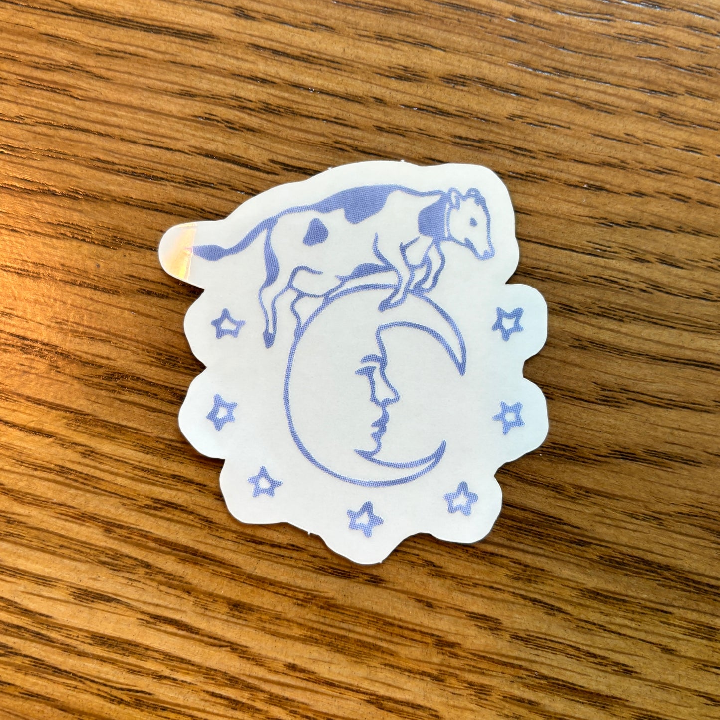 Clear Cow Moon Sticker