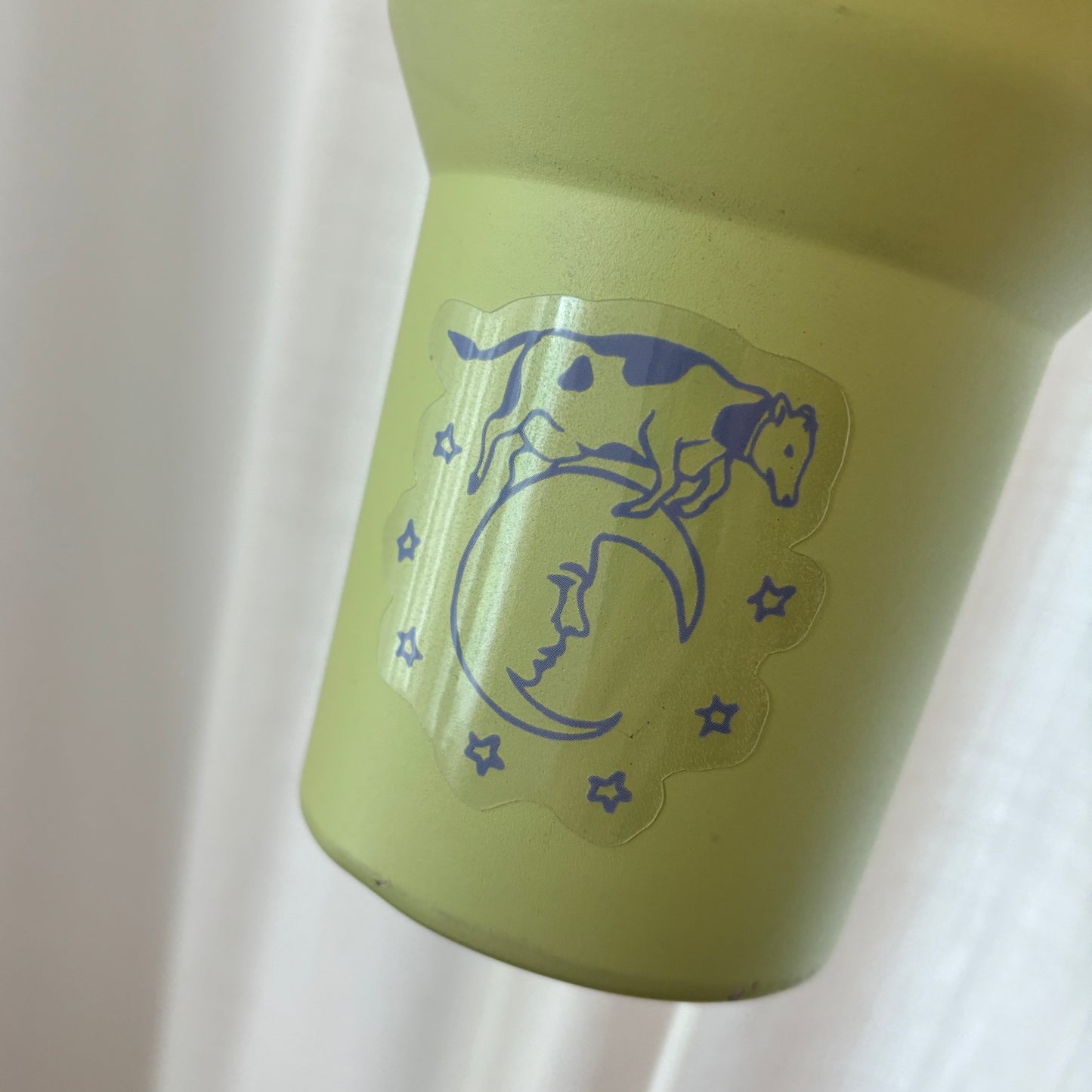 Clear Cow Moon Sticker