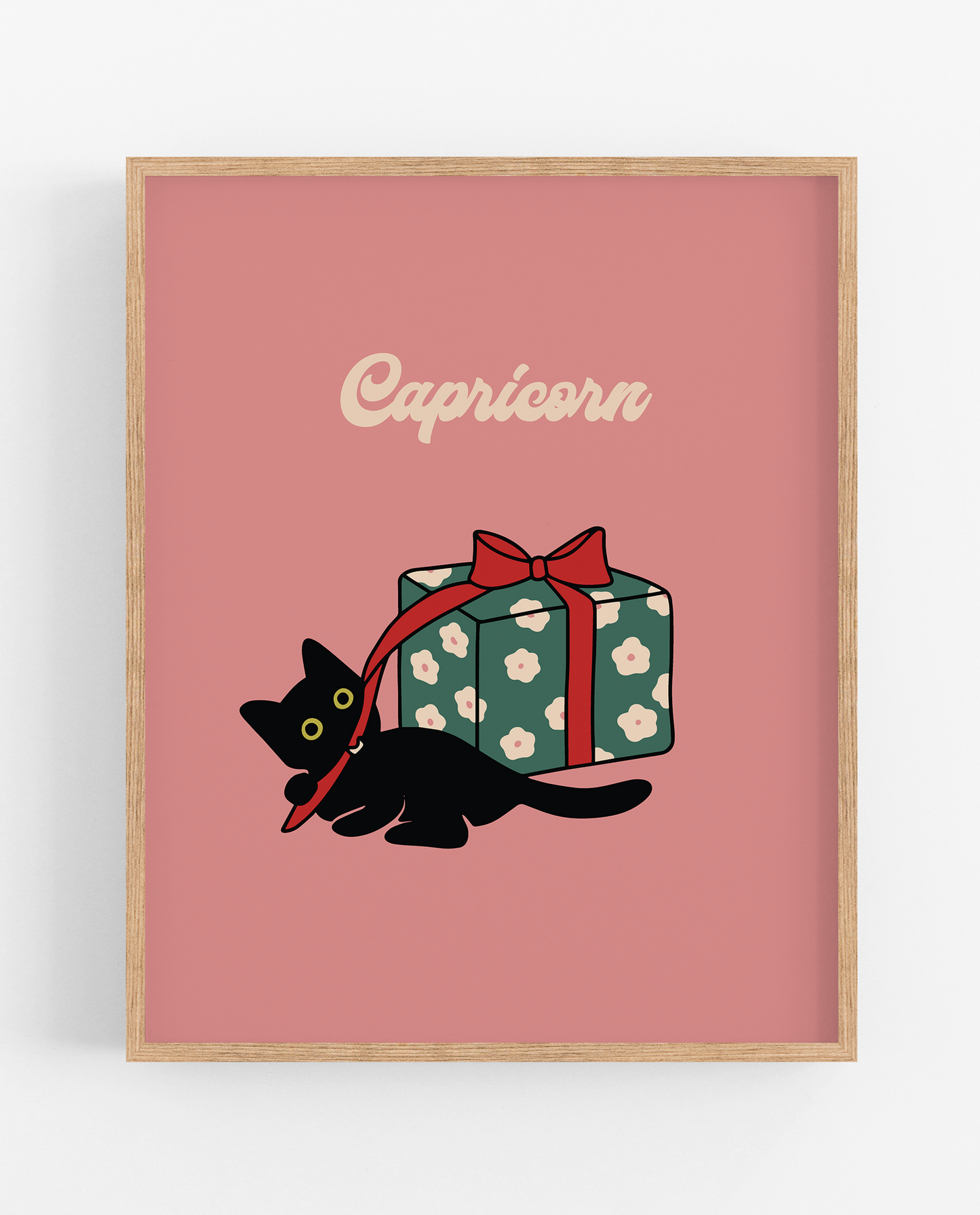 Zodiac Xmas Cat Print
