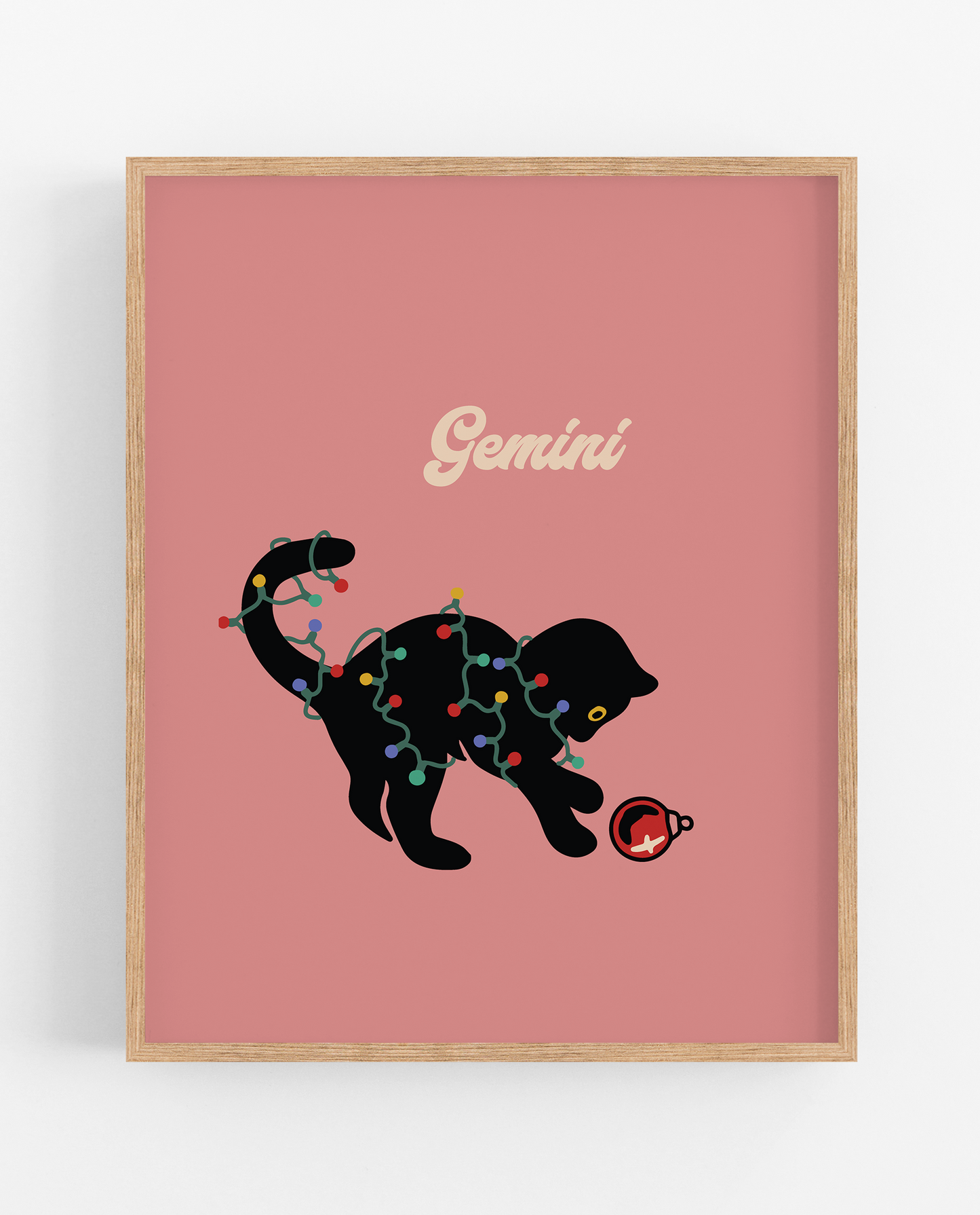 Zodiac Xmas Cat Print