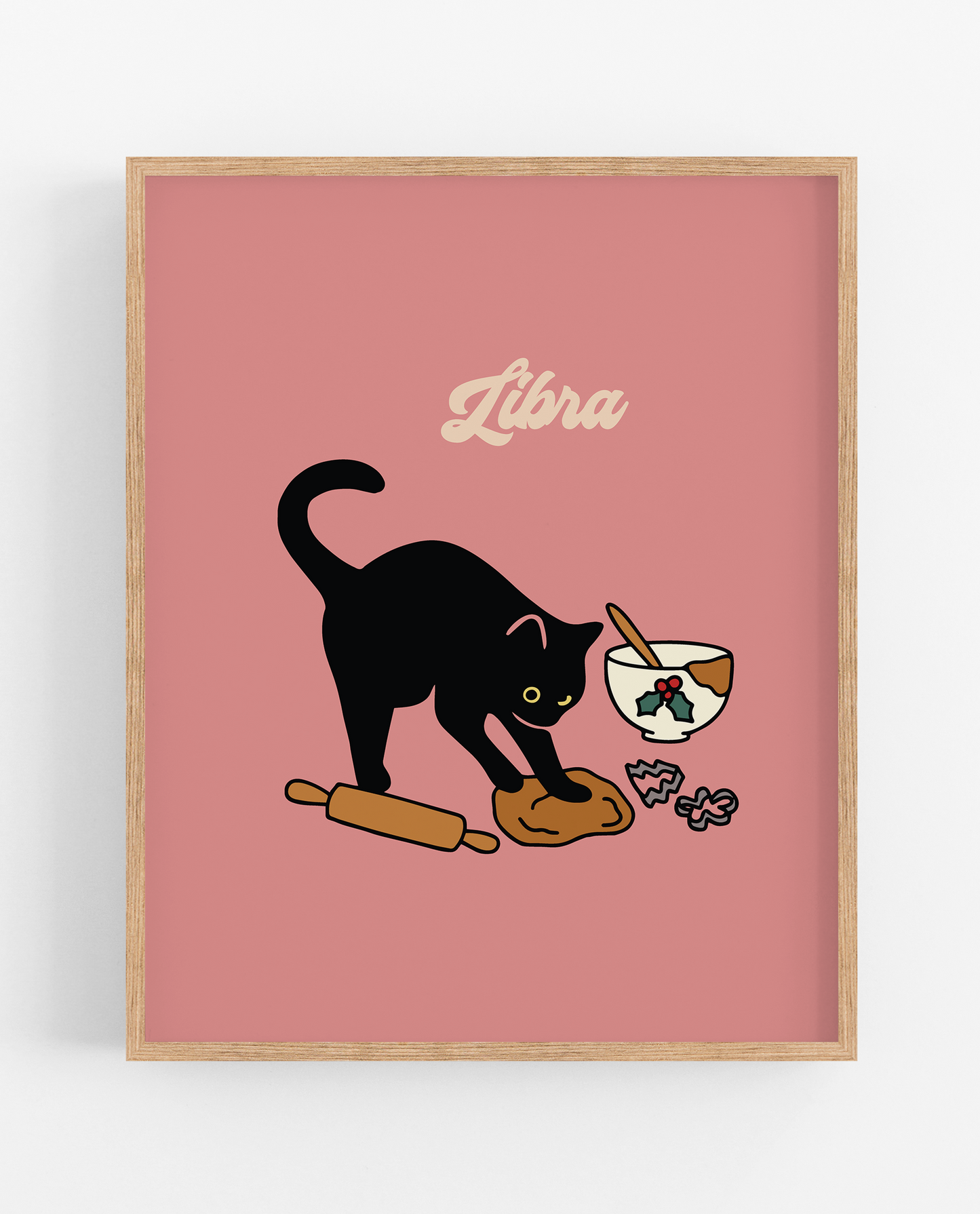 Zodiac Xmas Cat Print