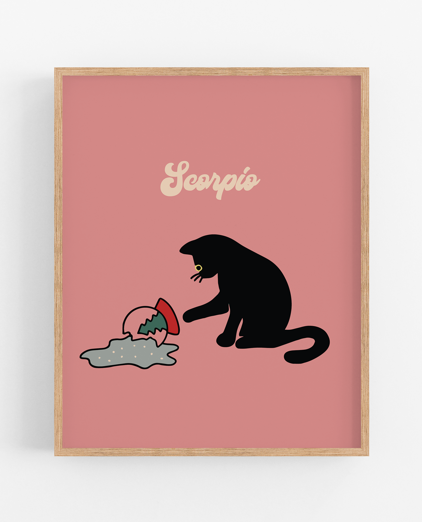 Zodiac Xmas Cat Print