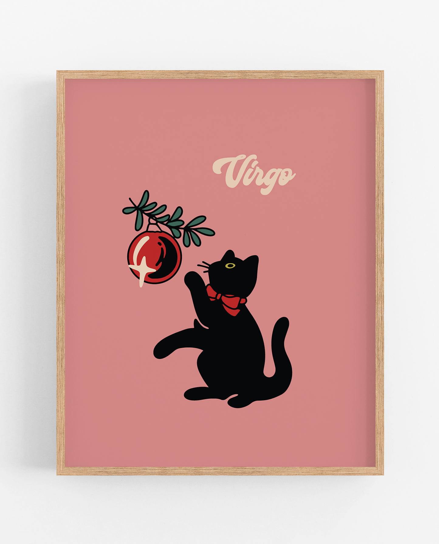 Zodiac Xmas Cat Print