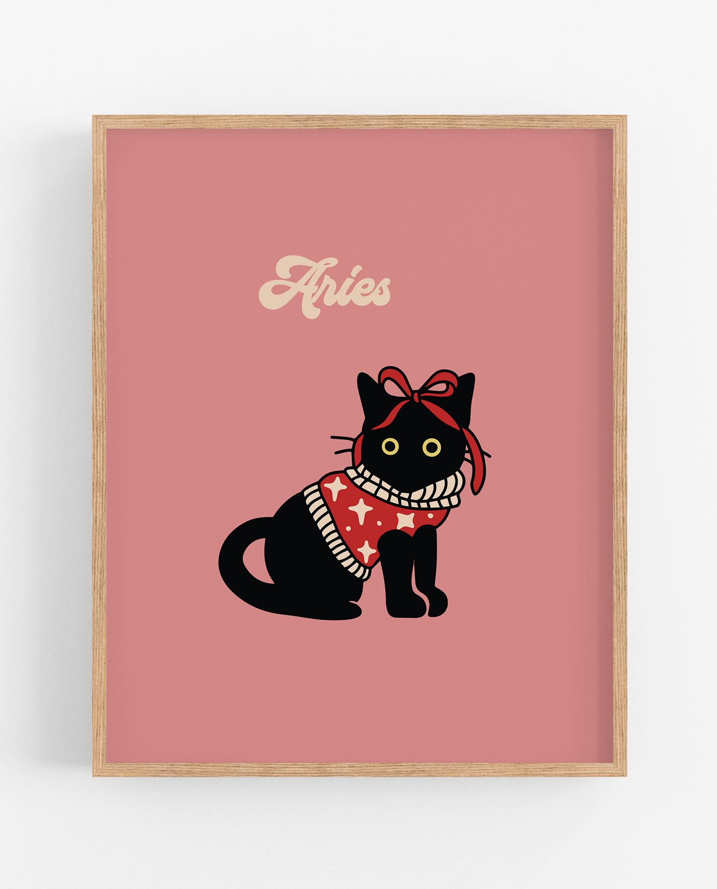 Zodiac Xmas Cat Print