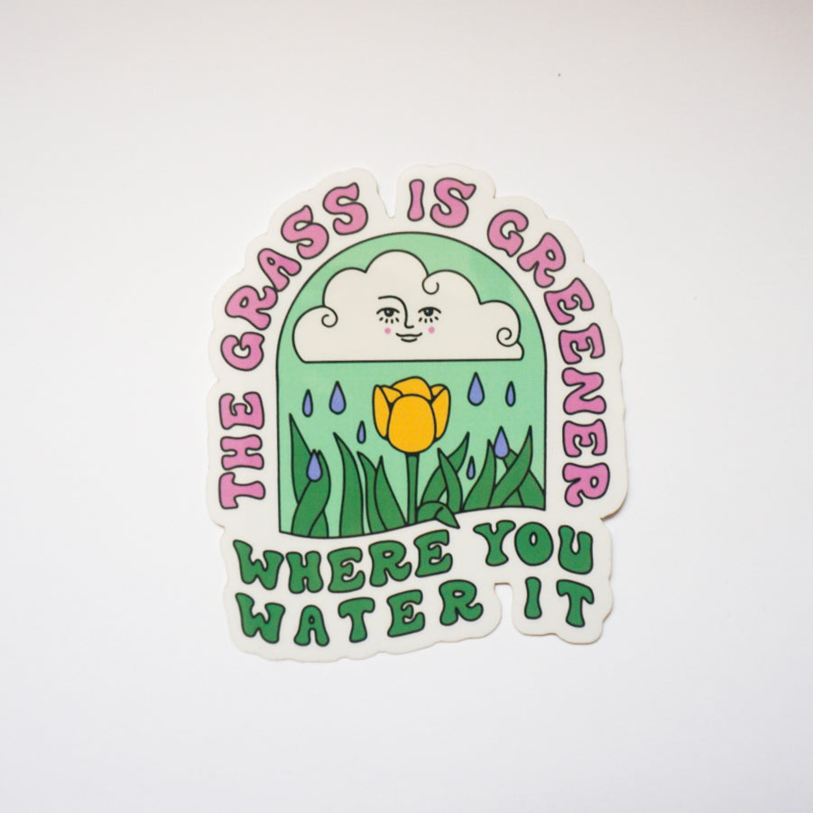 Grass is Greener Sticker