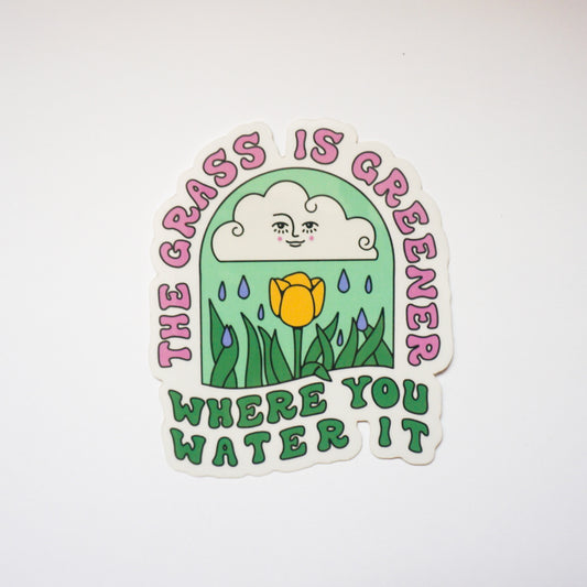 Grass is Greener Sticker