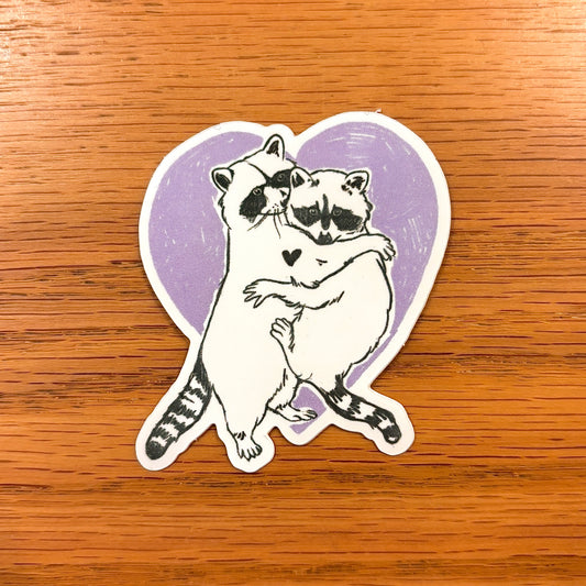Raccoon Love Sticker