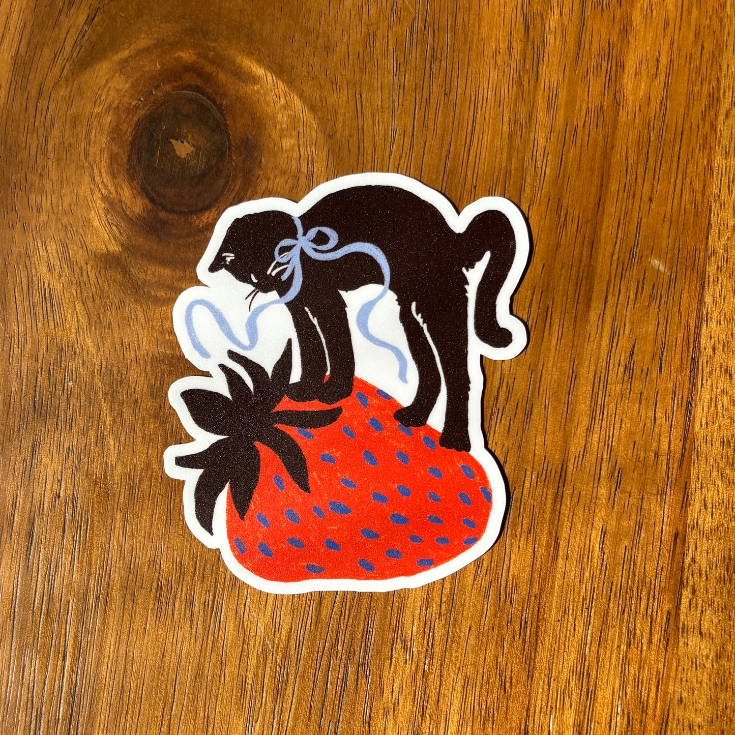 Cat Strawberry Sticker