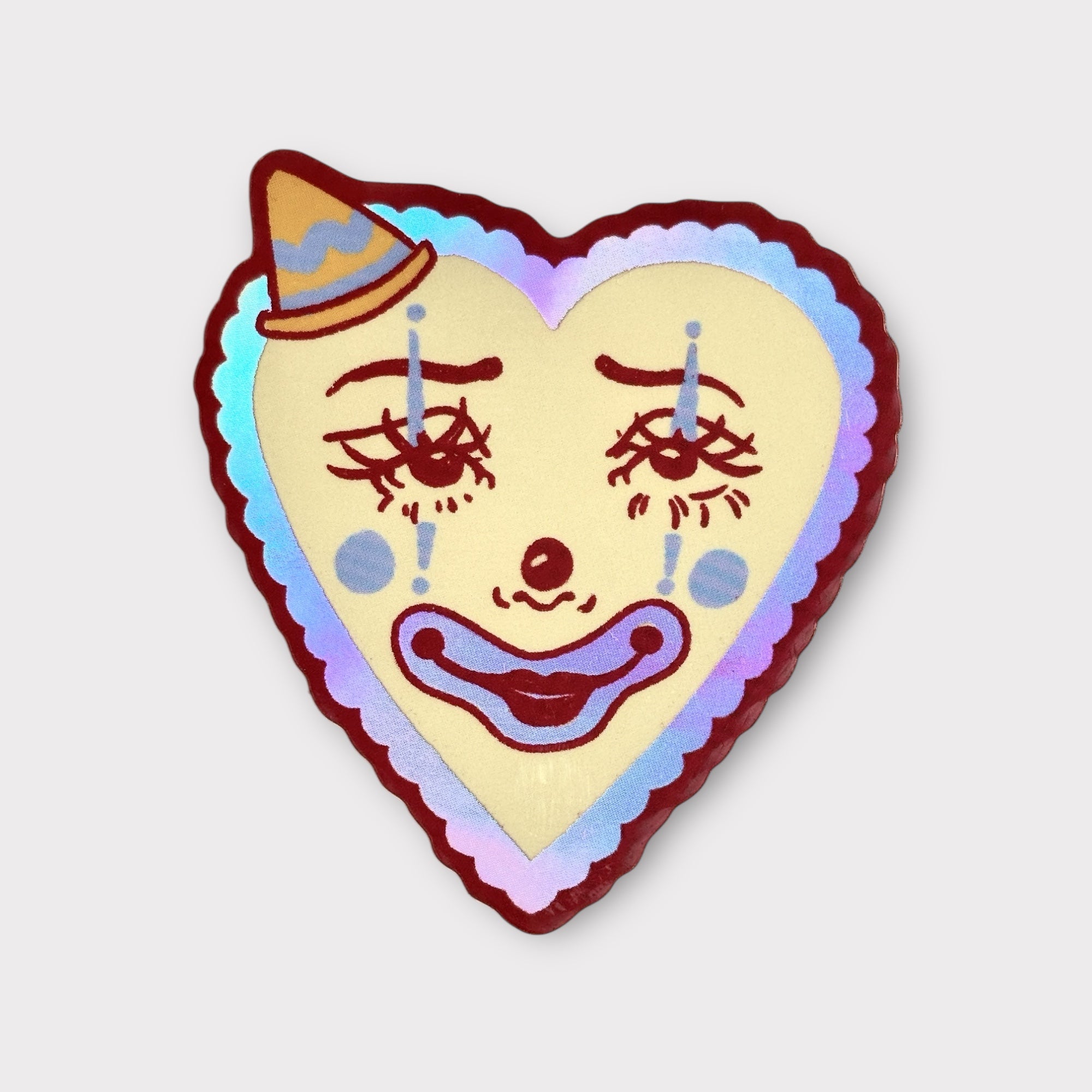 Holographic Clown Sticker – Kira Cyan