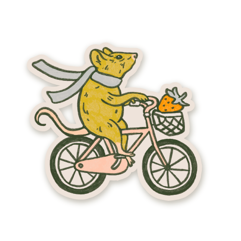 Mouse on a Bike Sticker