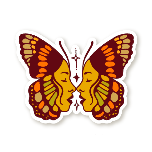 Reflection Butterfly Sticker