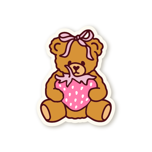 Strawberry Bear Sticker