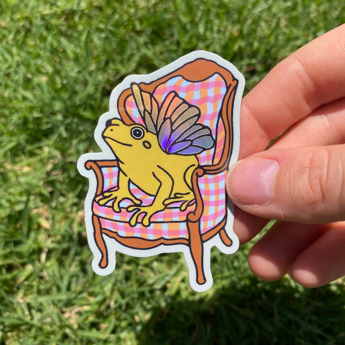 Holographic Fairy Frog Sticker
