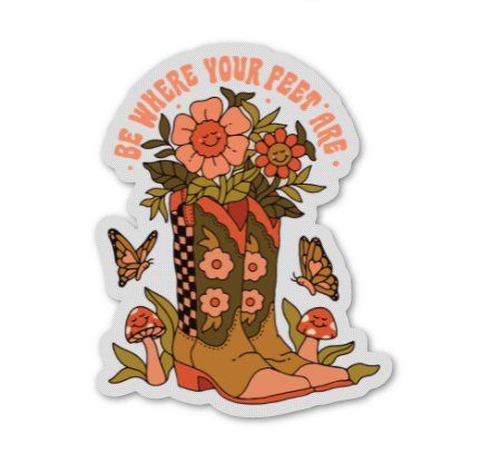 Clear Cowgirl Boot Sticker