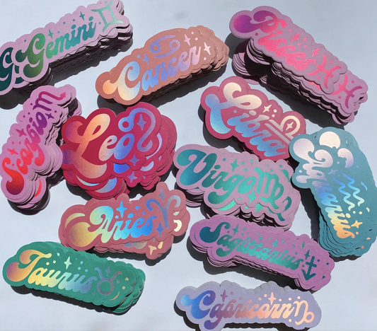 Matte Holographic Zodiac Sticker