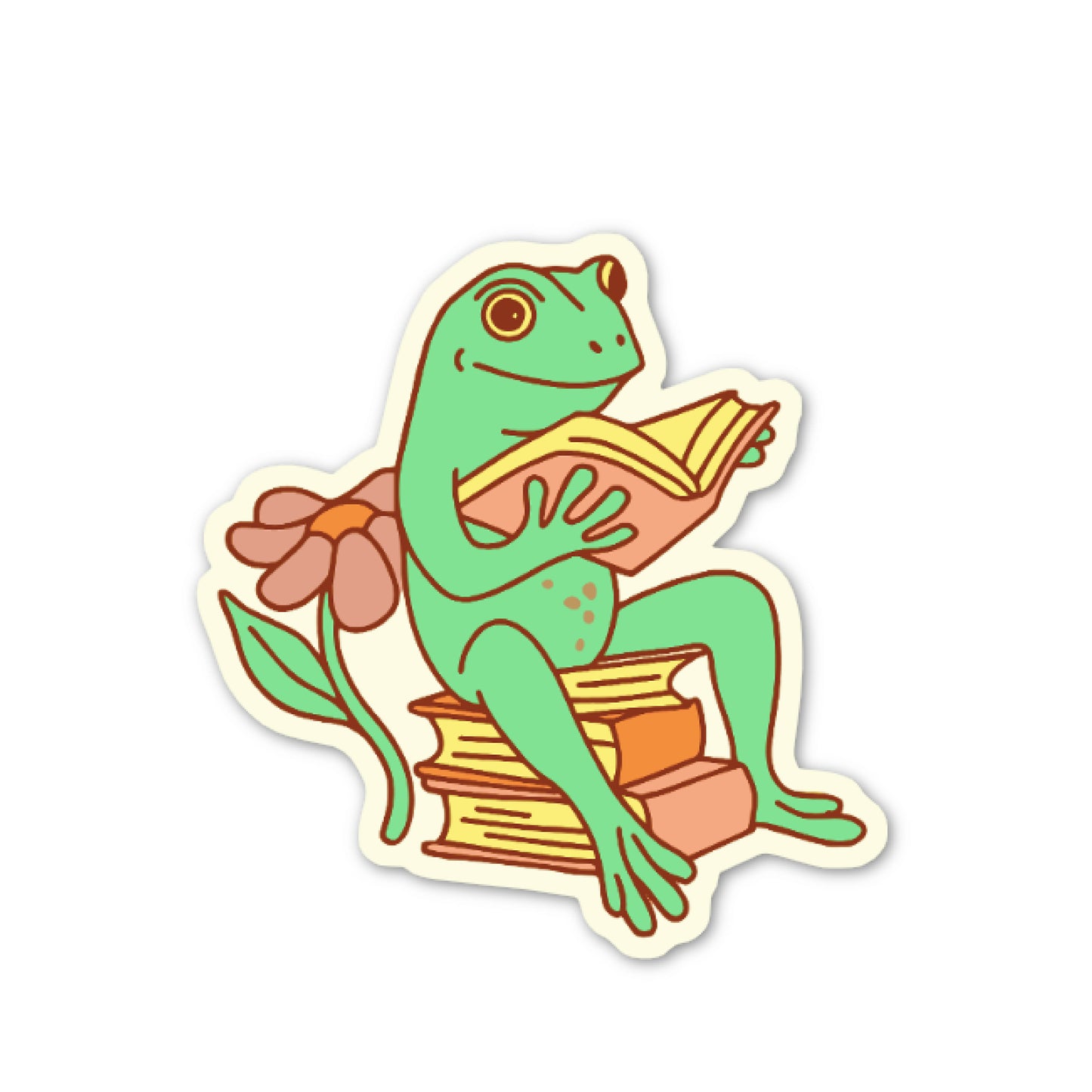 Frog Reading Sticker