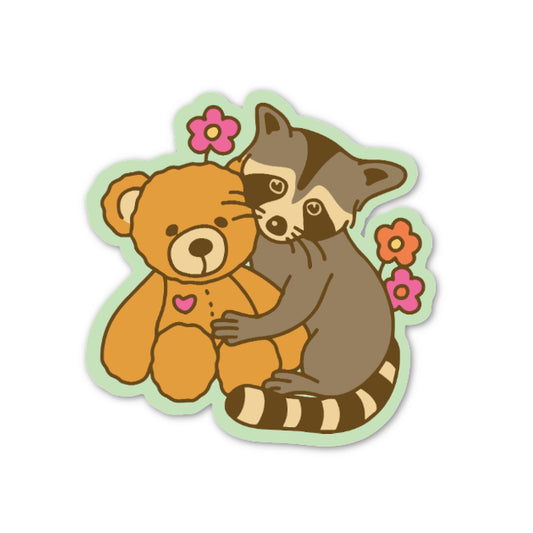 Raccoon Hug Sticker